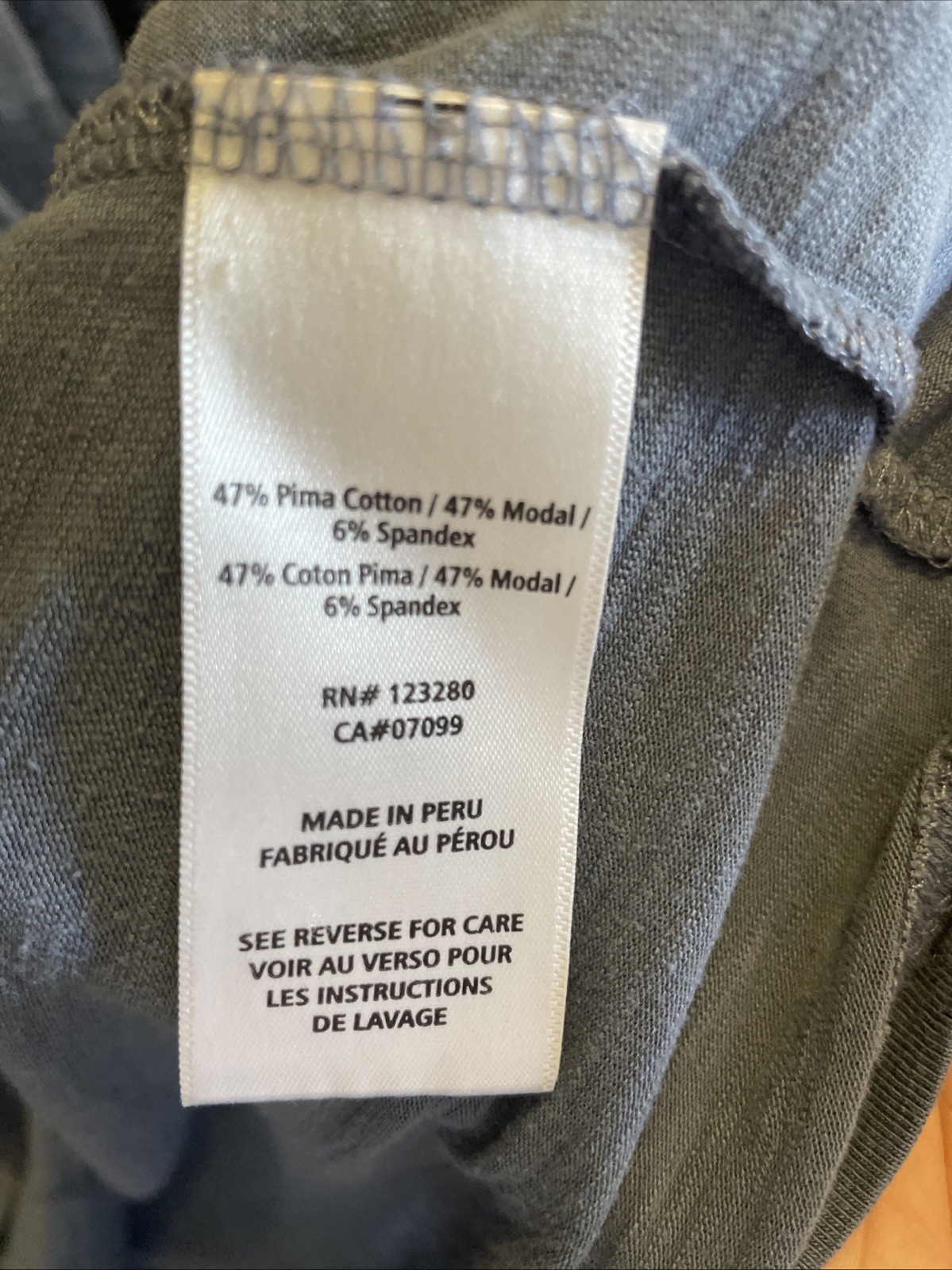 Travis Mathew vneck shirt. Slate blue semi sheer Large gallery