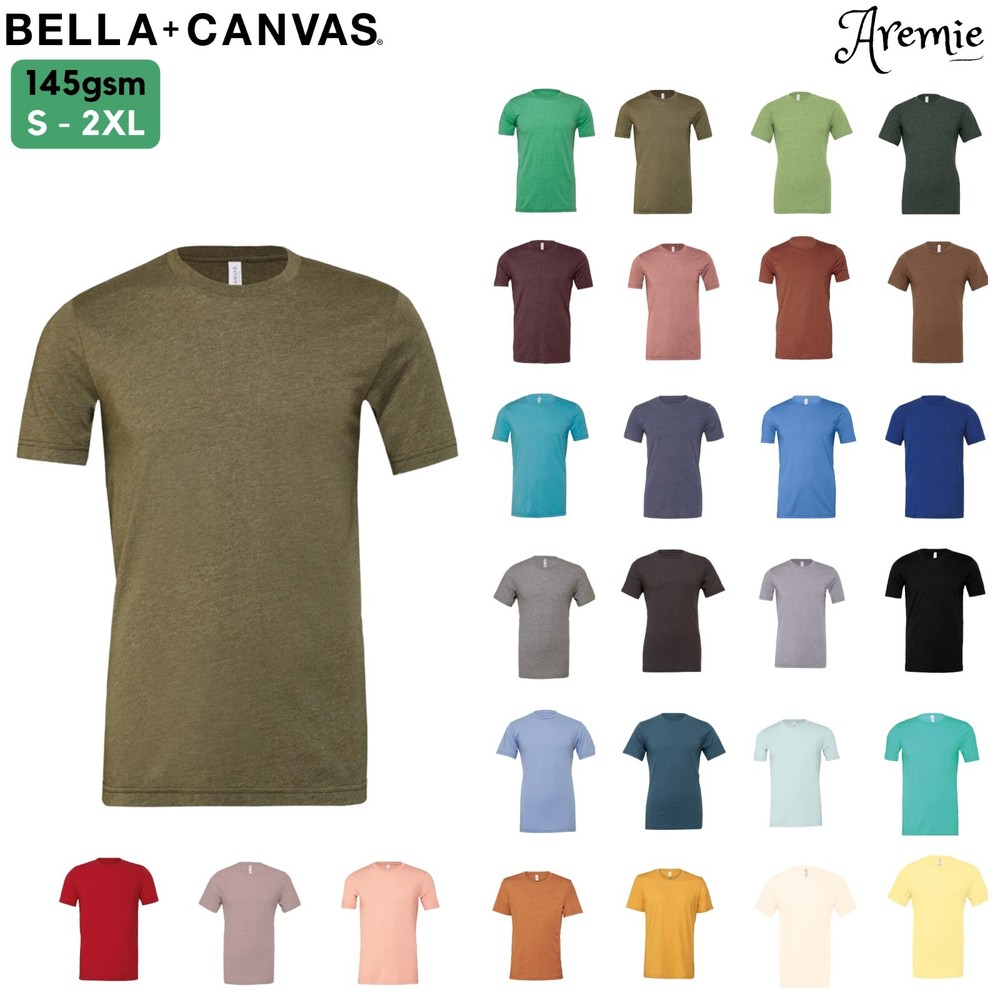 Bella Canvas CVC Heather Short Sleeve Crew Neck T Shirts Plain Summer Tee Tops