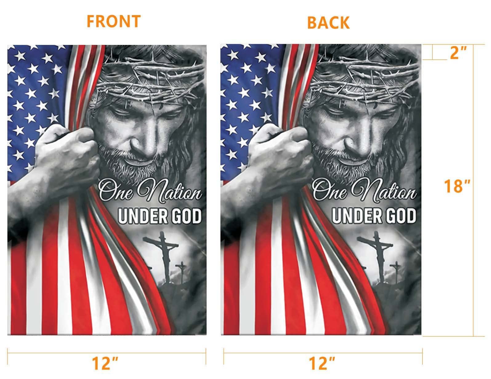 One Nation Under God Garden Flag - Christian - Jesus - USA Double Side Garden Fl gallery