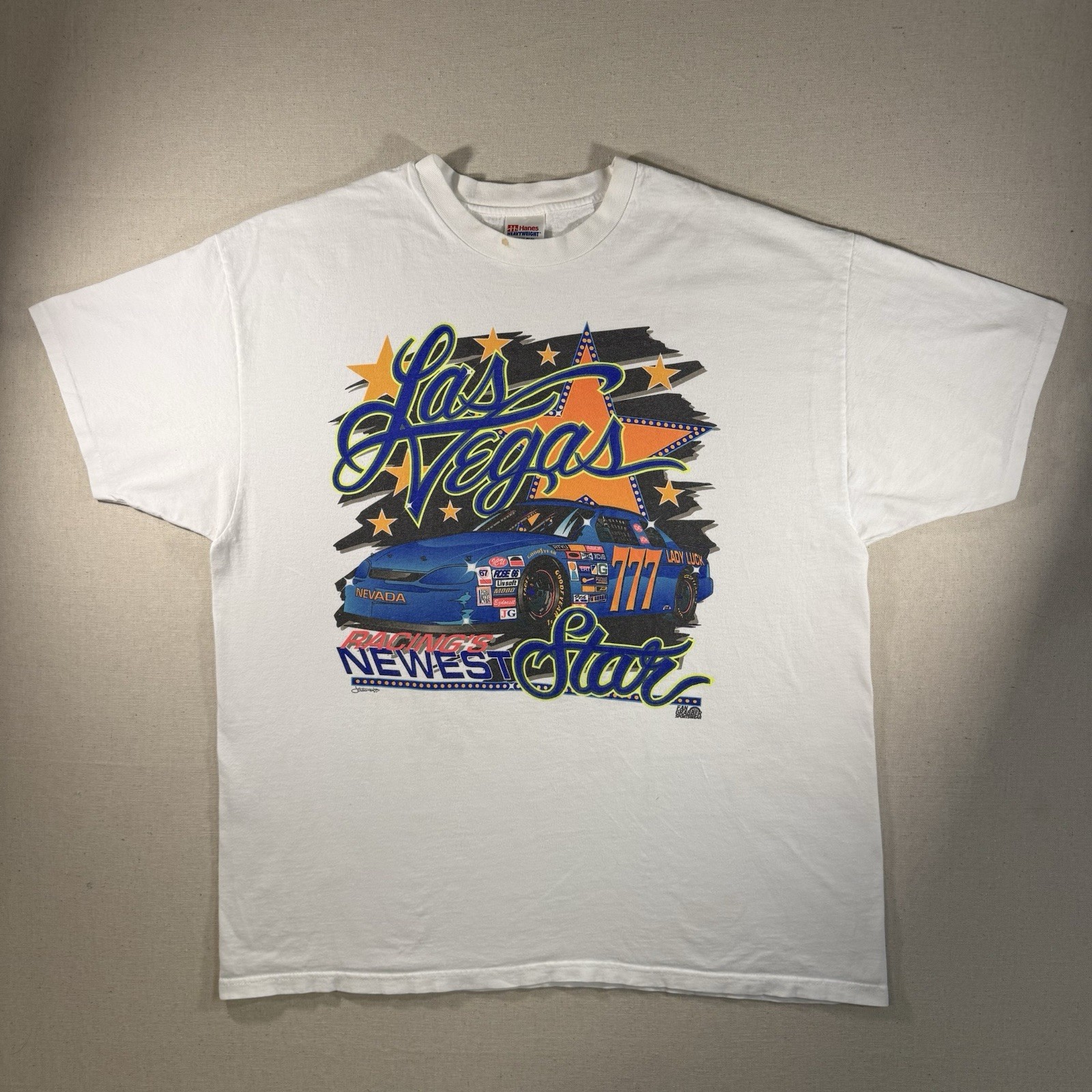 Hanes Heavyweight Vintage Las Vegas NASCAR Shirt Men’s Size XXL 90s gallery