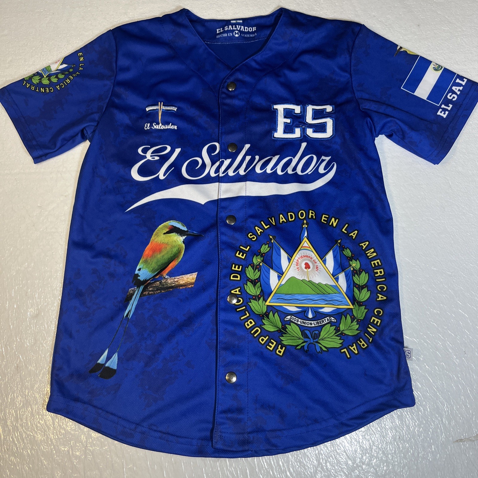 EL Salvador Baseball Shirt Size M All Over Print