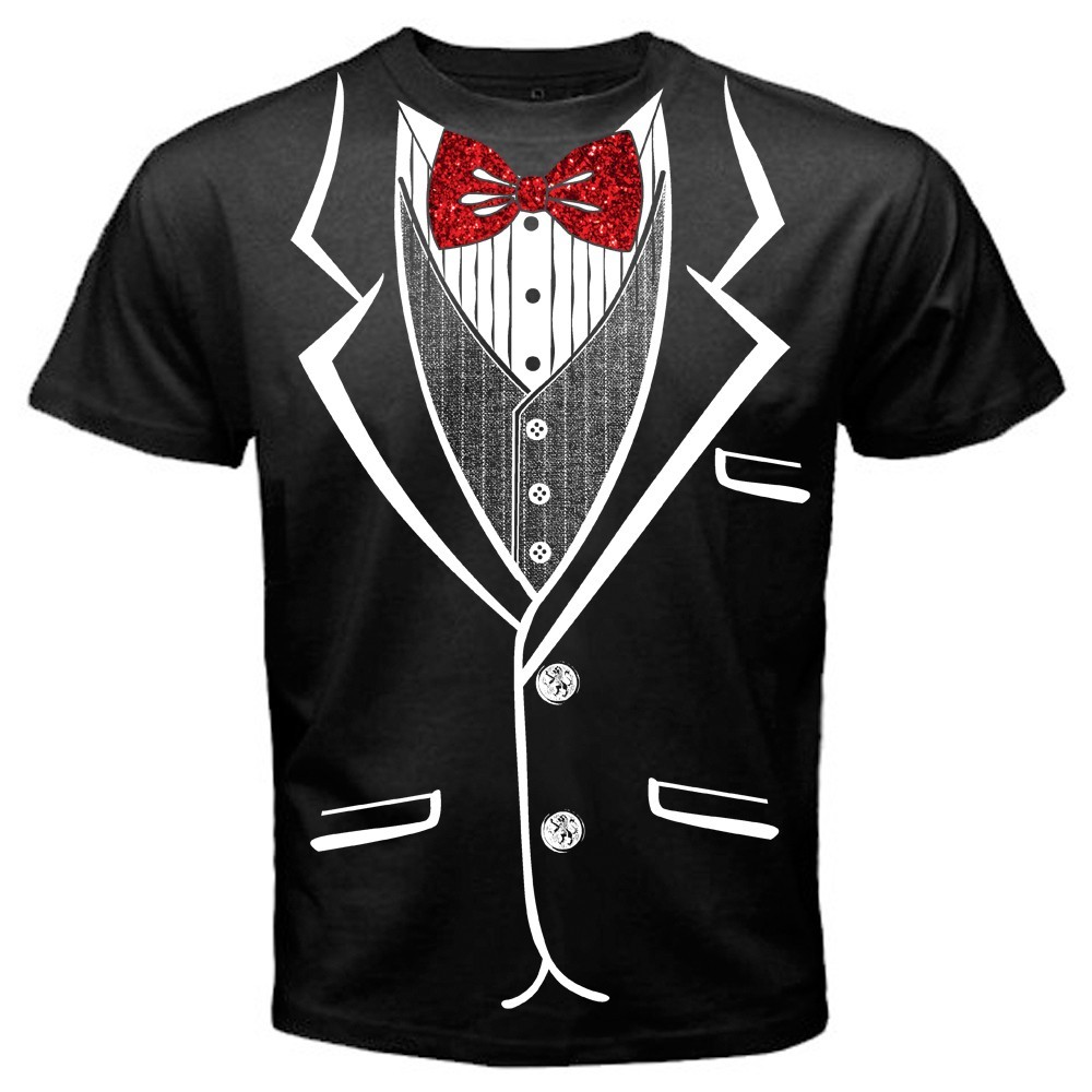 Tuxedo t-shirt, with glitter bow tie gallery