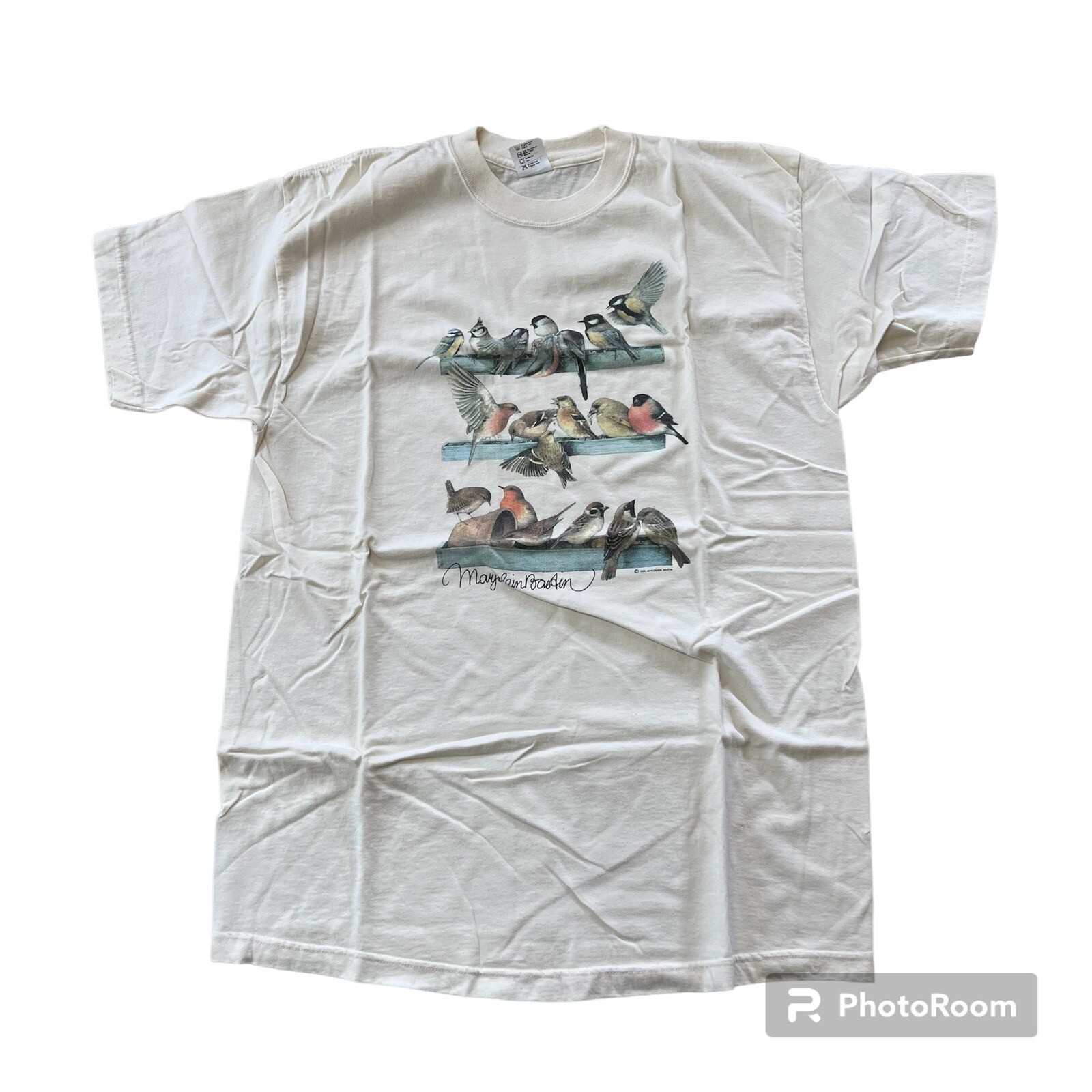 Vtg 90s Hallmark Bird Bird feeder Wildlife Shirt USA Made Sz XL CottageCore
