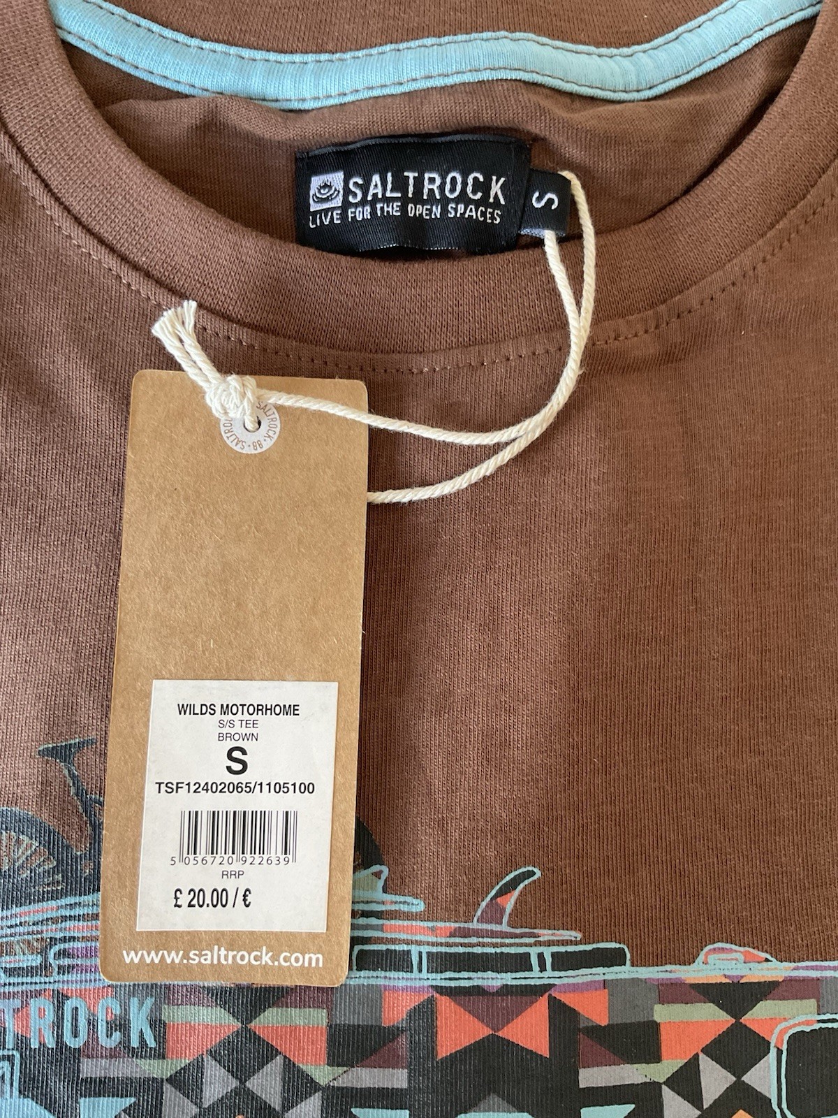 Saltrock Mens T-Shirt Brown Cotton Motorhome Print Short Sleeve S M L XL 2XL gallery