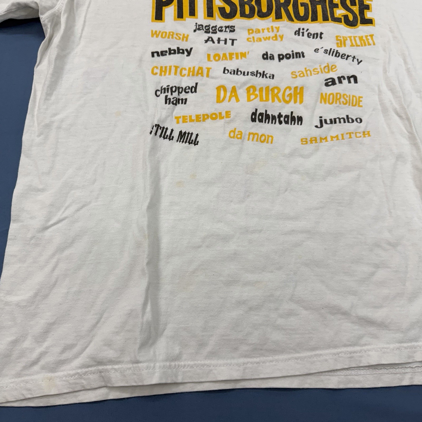 Vtg Pittsburgh Slang T-shirt Mens XL Pittsburghese Pixburgh Travel White Ads gallery