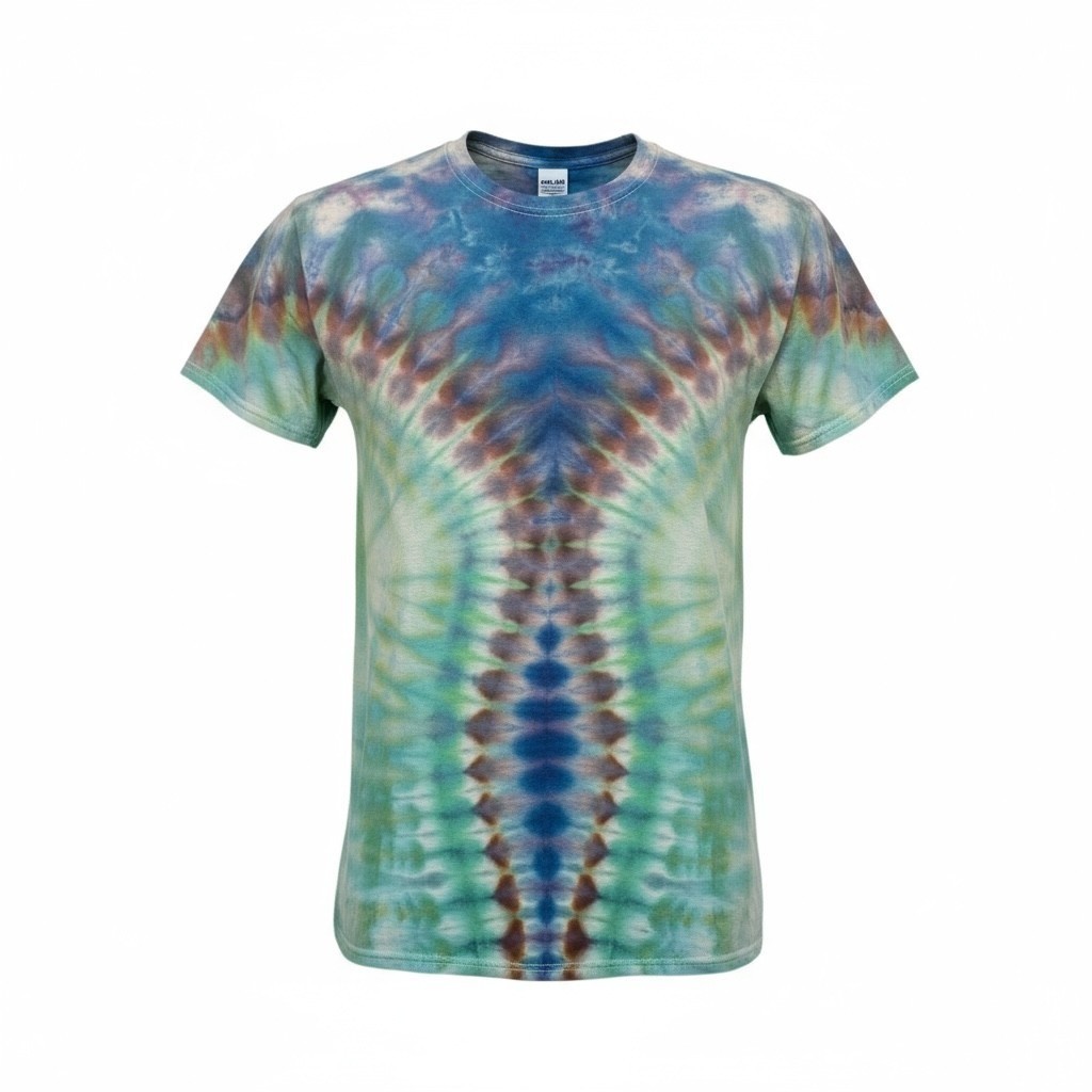 Tie Dye Cotton T-Shirt Colorful Hippie Pattern Short Sleeve Casual Top Mens M gallery