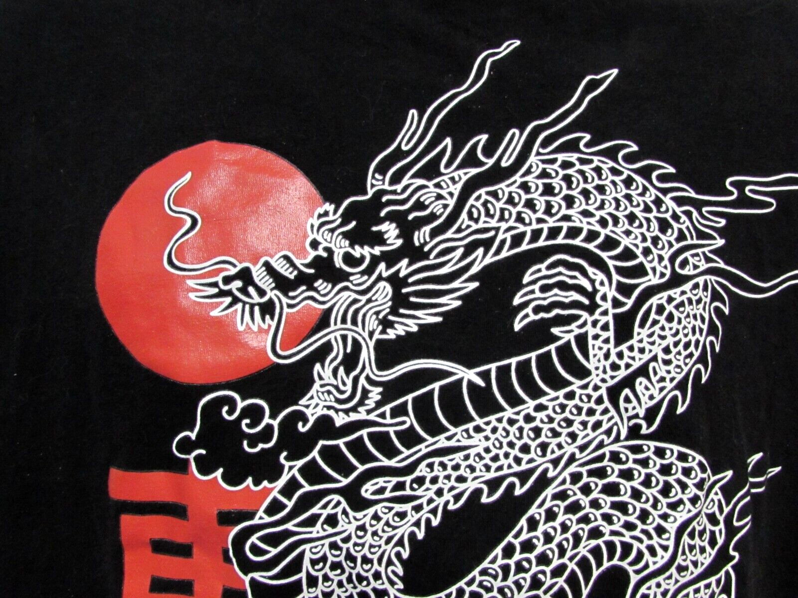 Shein T-Shirt Men Medium Black Asian Dragon Graphic Warrior Theme gallery
