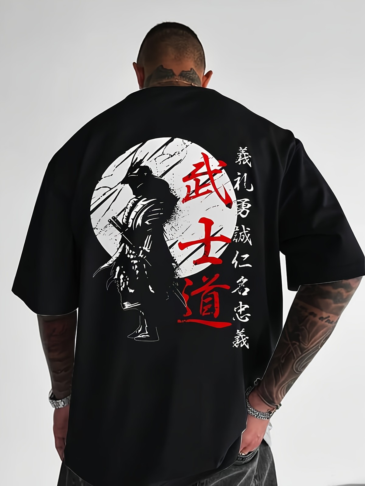 Samurai Graphic Print T Shirt Japanese Warrior Emo Grunge Streetwear Tee gallery