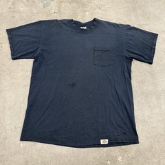 VINTAGE 00s DICKIES THRASHED GRUNGE FADED BLACK POCKET T SHIRT XL