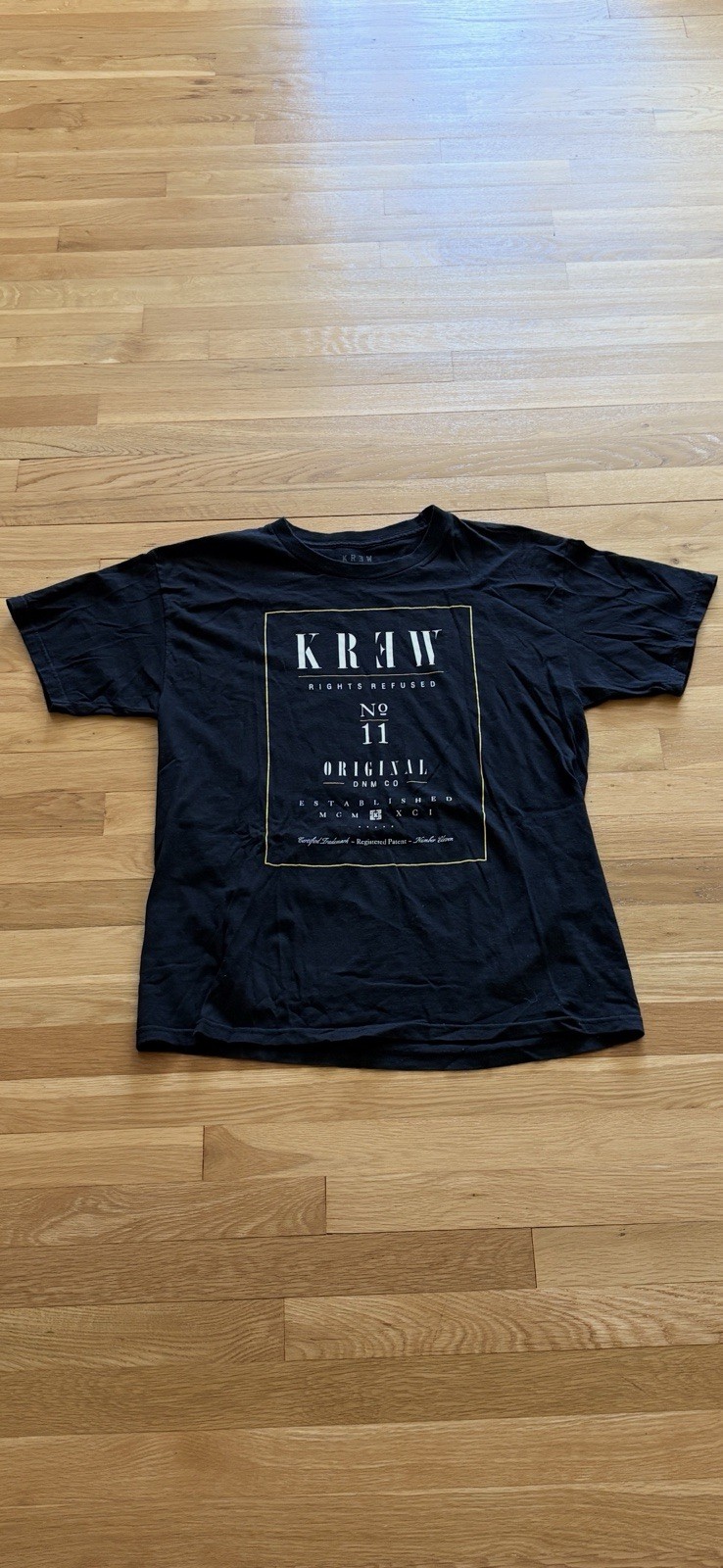 KR3W Black Graphic Print Crew Neck Short Sleeve Men’s T-Shirt Size L