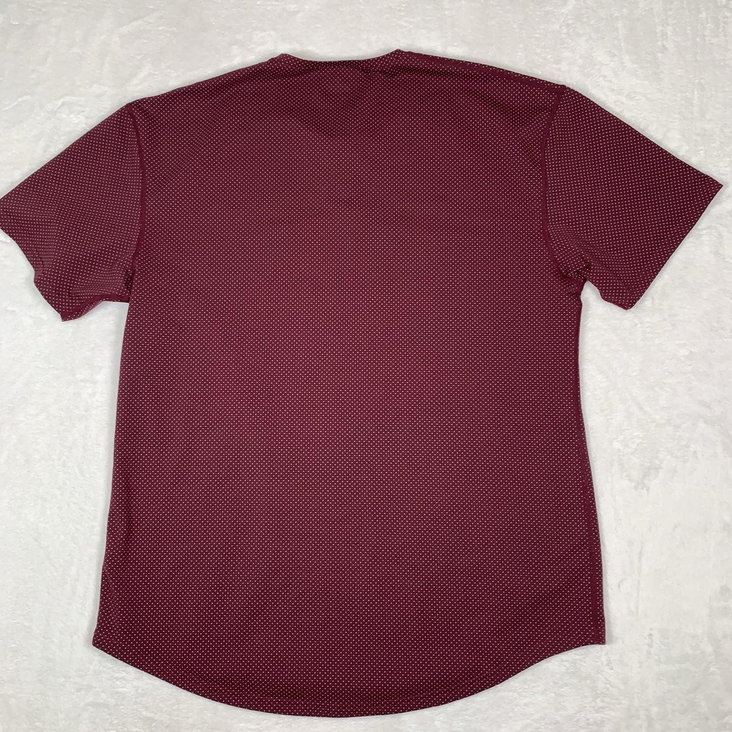 BYLT Drop-Cut Henley Shirt Mens XL Red Polka Dot LUX Short Sleeve Athletic Fit gallery
