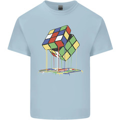 Dripping Rubix Cube Funny Puzzle Mens Cotton T-Shirt Tee Top