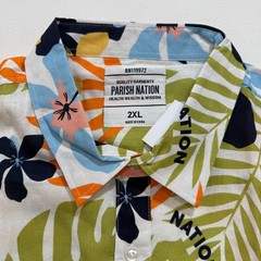 Paris Nation Men’s Button Down Shirt White Tropical Linen Blend Comfort 2XL 4XL