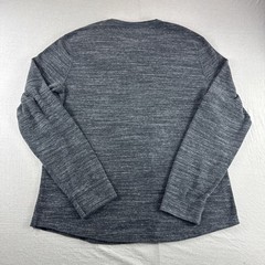 American Eagle Active Flex Henley Mens L Gray Heather Long Sleeve Base Layer Top