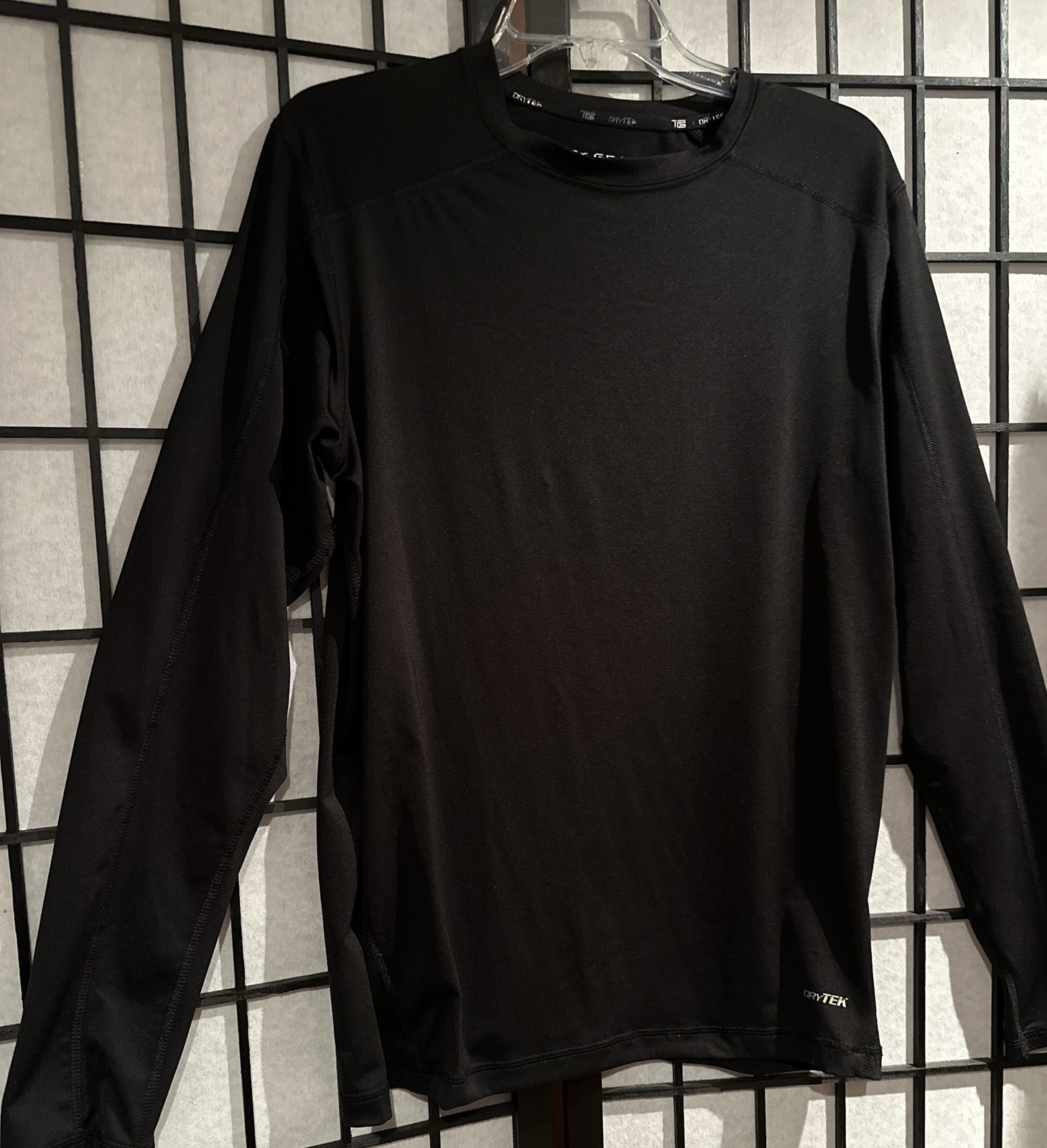 Tek Gear Shirt Men’s X-Large Drytek Black Active Tee Long Sleeve