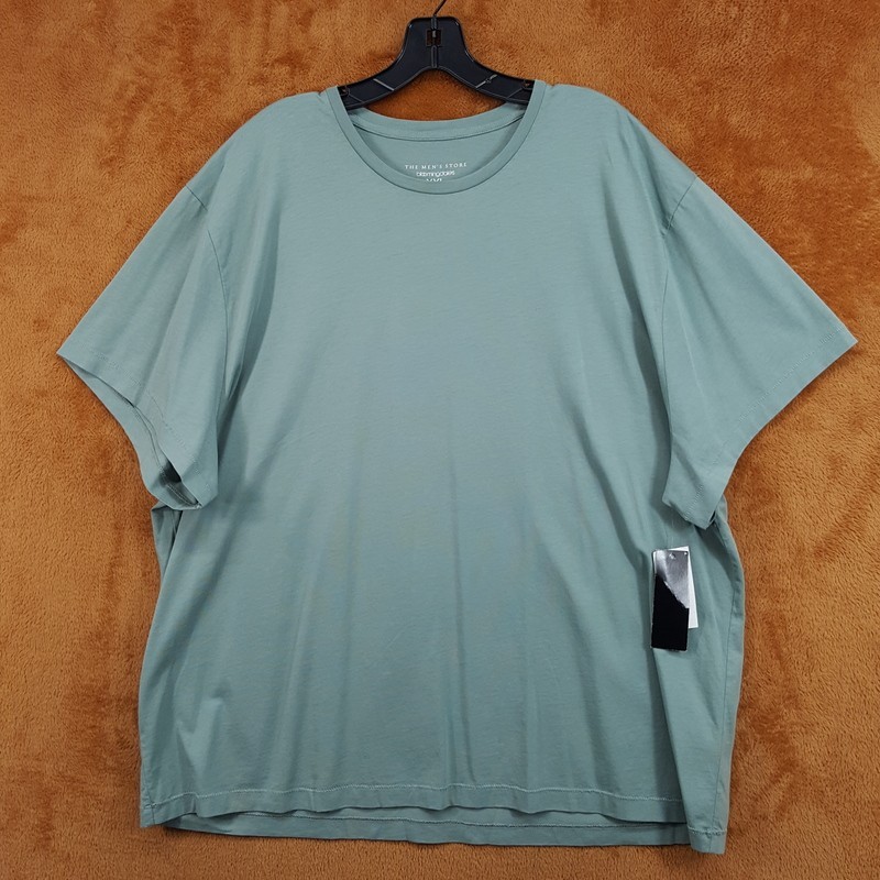 BLOOMINGDALES Shirt Mens XXL Green Pullover Crew Short Sleeve Supima Cotton Tee