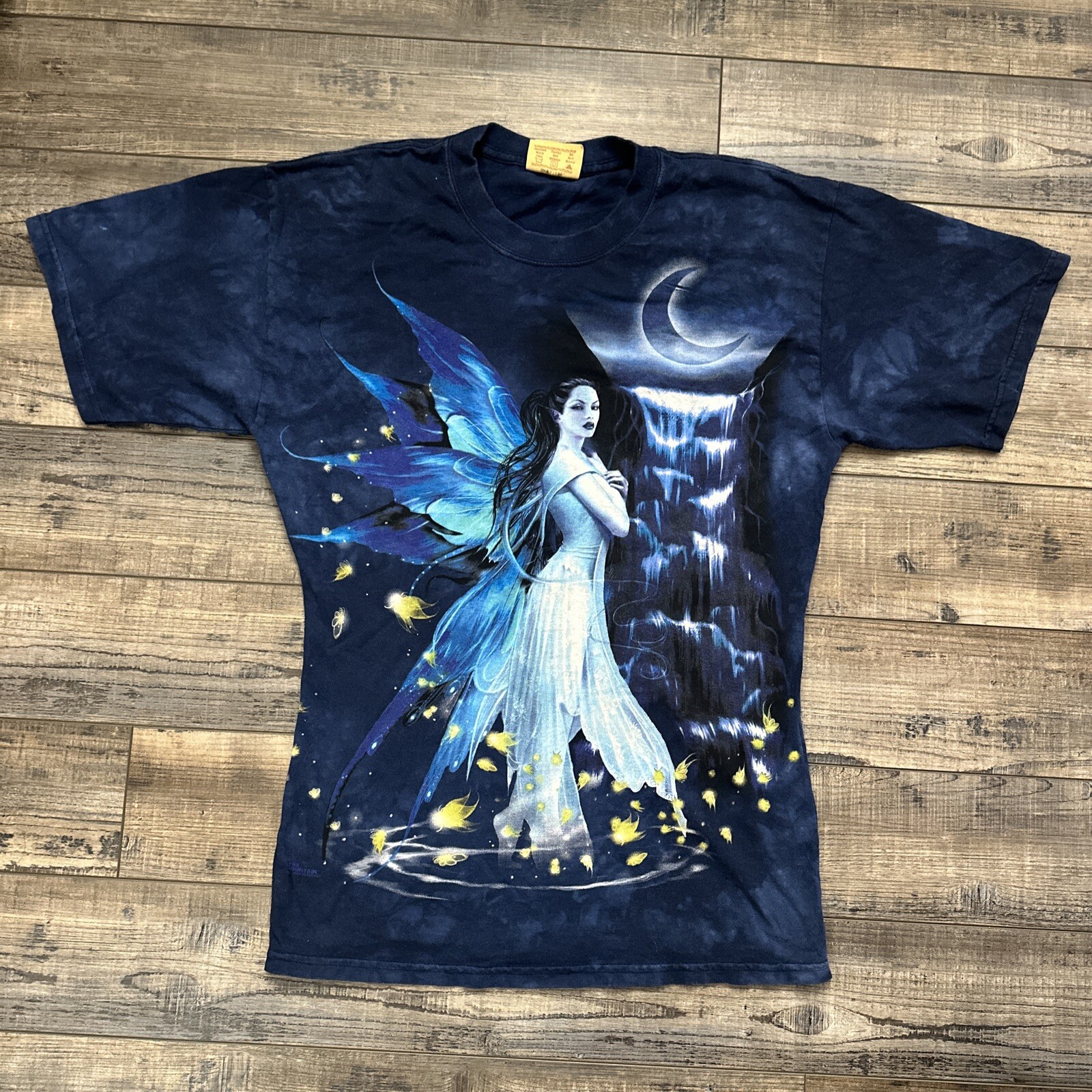 Vintage Fairy Pixie The Mountain Medium Shirt Fantasy Moon Tie Dye USA Women’s
