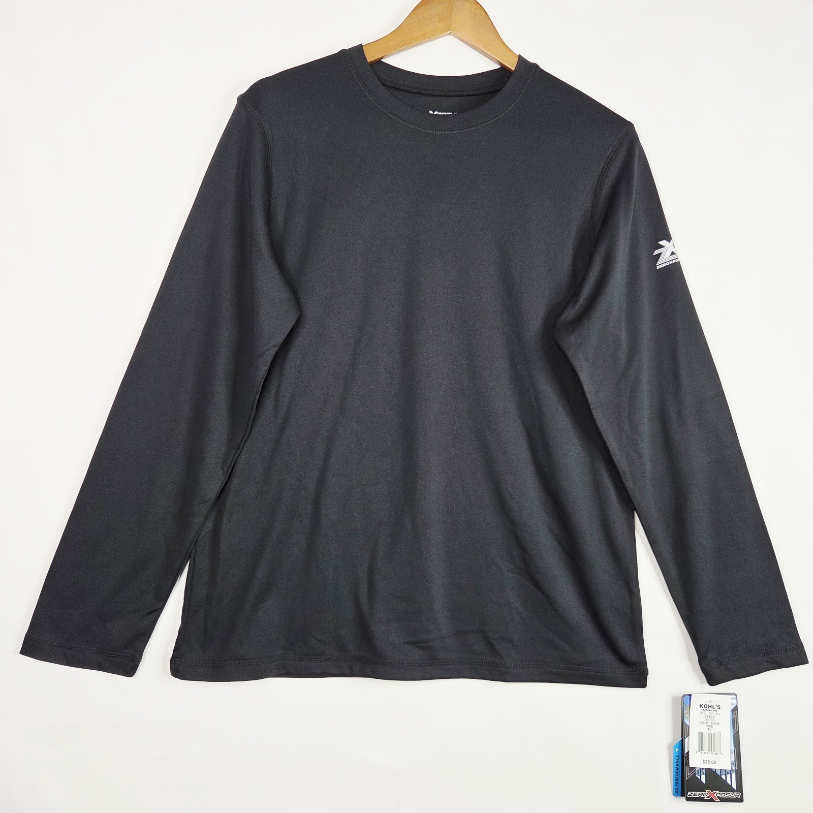 ZeroXposur ZK Dri-Tech Long Sleeve Shirt Mens XL 18/20 Black Performance NWT