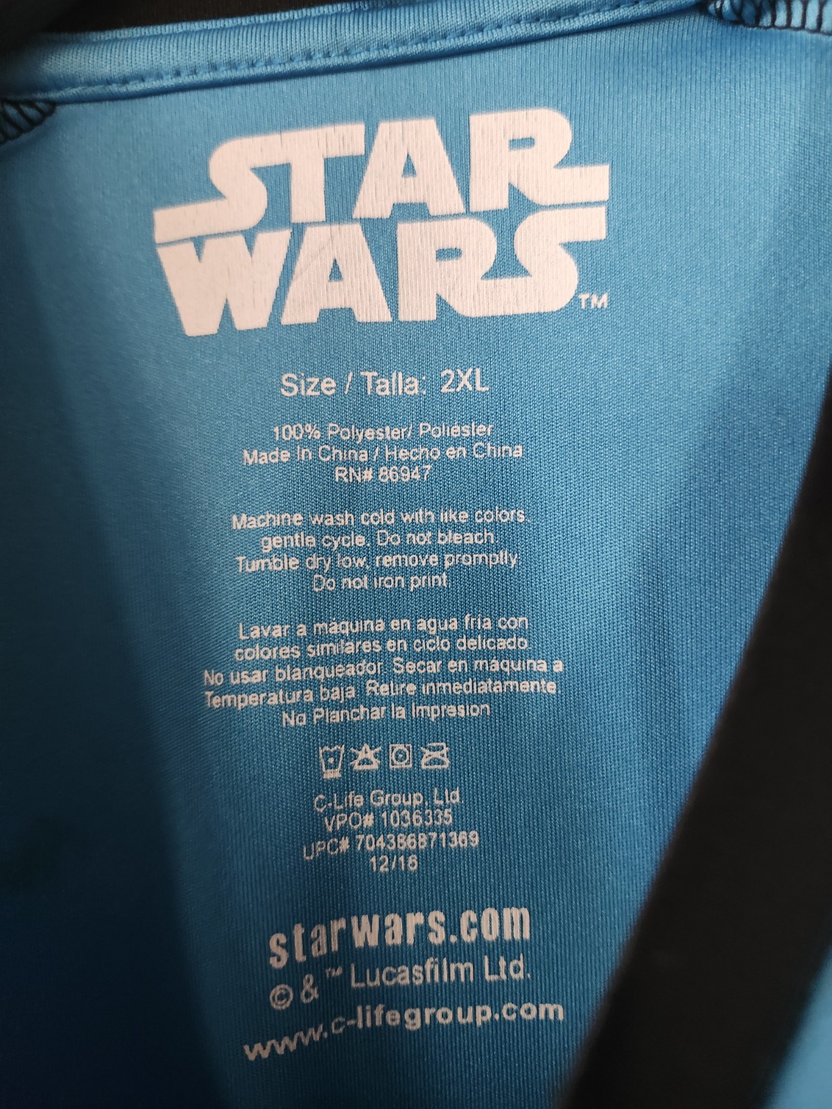Star Wars Mens Short sleeve crew neck Blue and Black T Shirt Size XL gallery