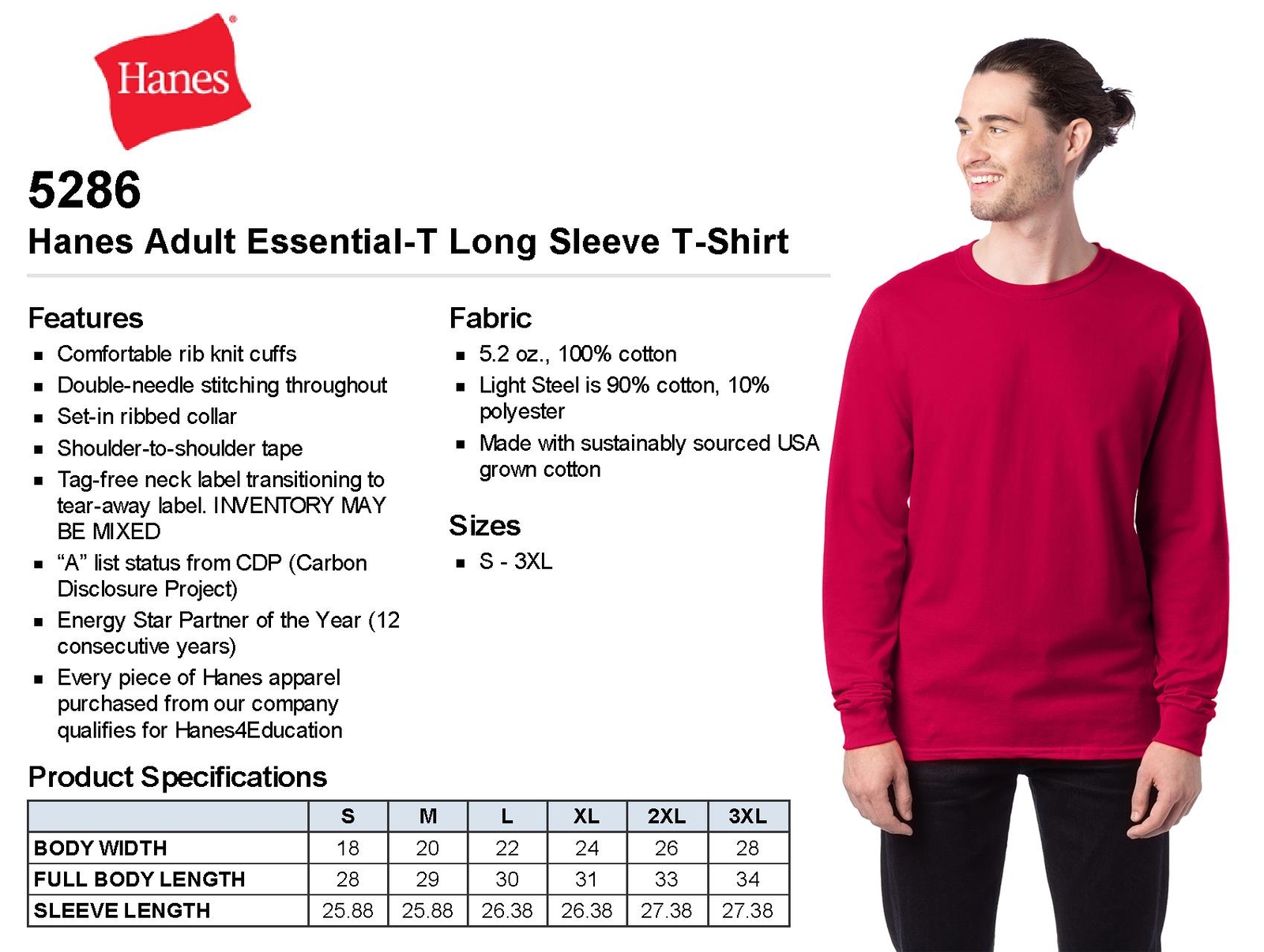 Hanes Men's ComfortSoft Essential-T 100% Cotton Long Sleeve S-3XL T-Shirt R5286 gallery