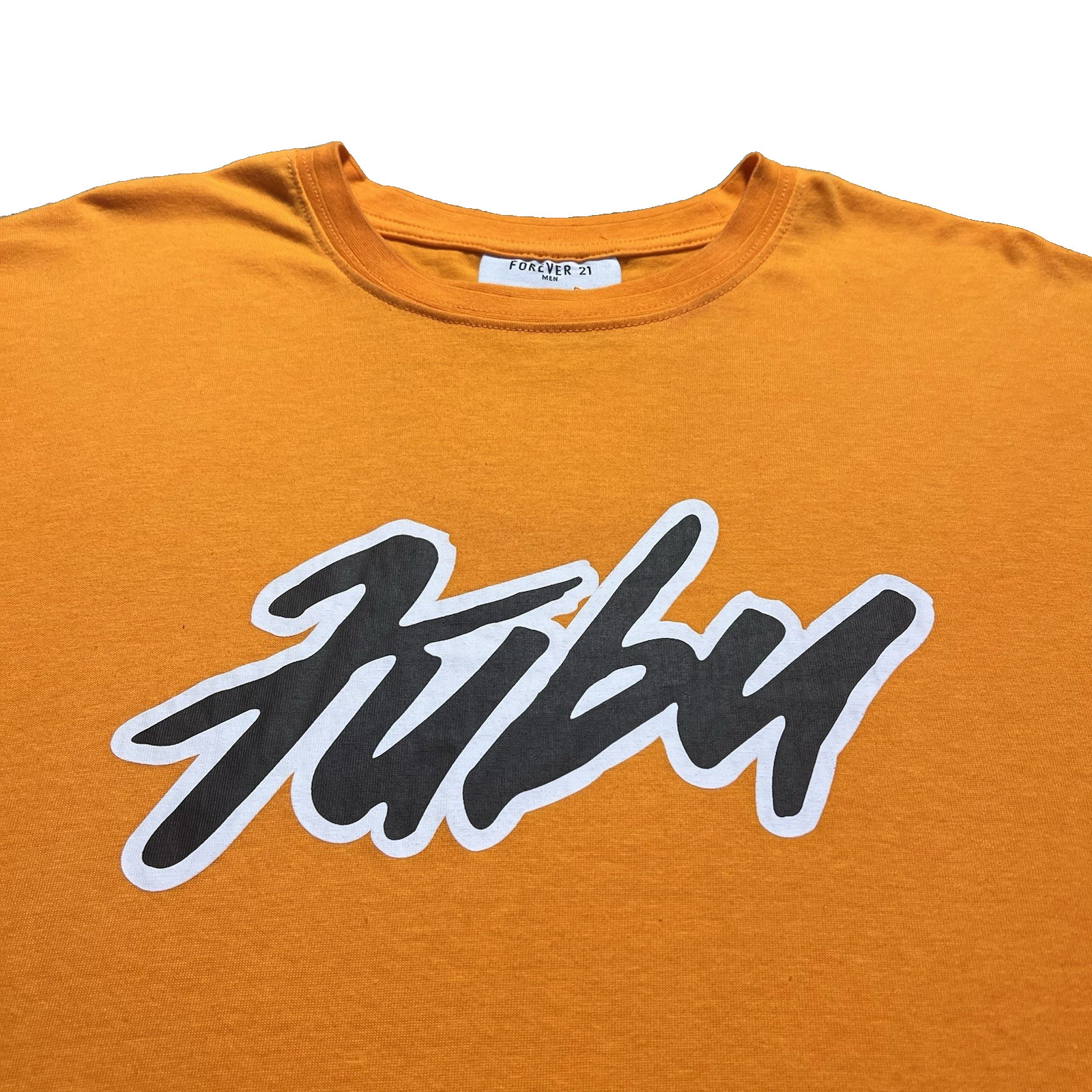 FUBU 05 Logo Tee Mens L Orange Hip Hop Streetwear Graphic Shirt gallery