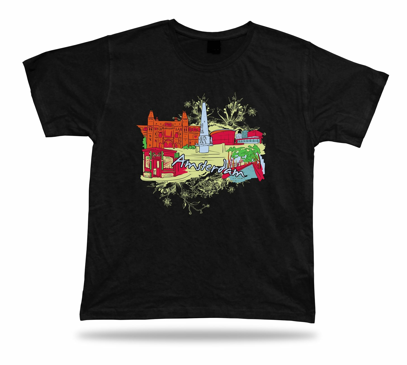Amsterdam City Buildings vector t shirt tee stylish modern design gift apparel