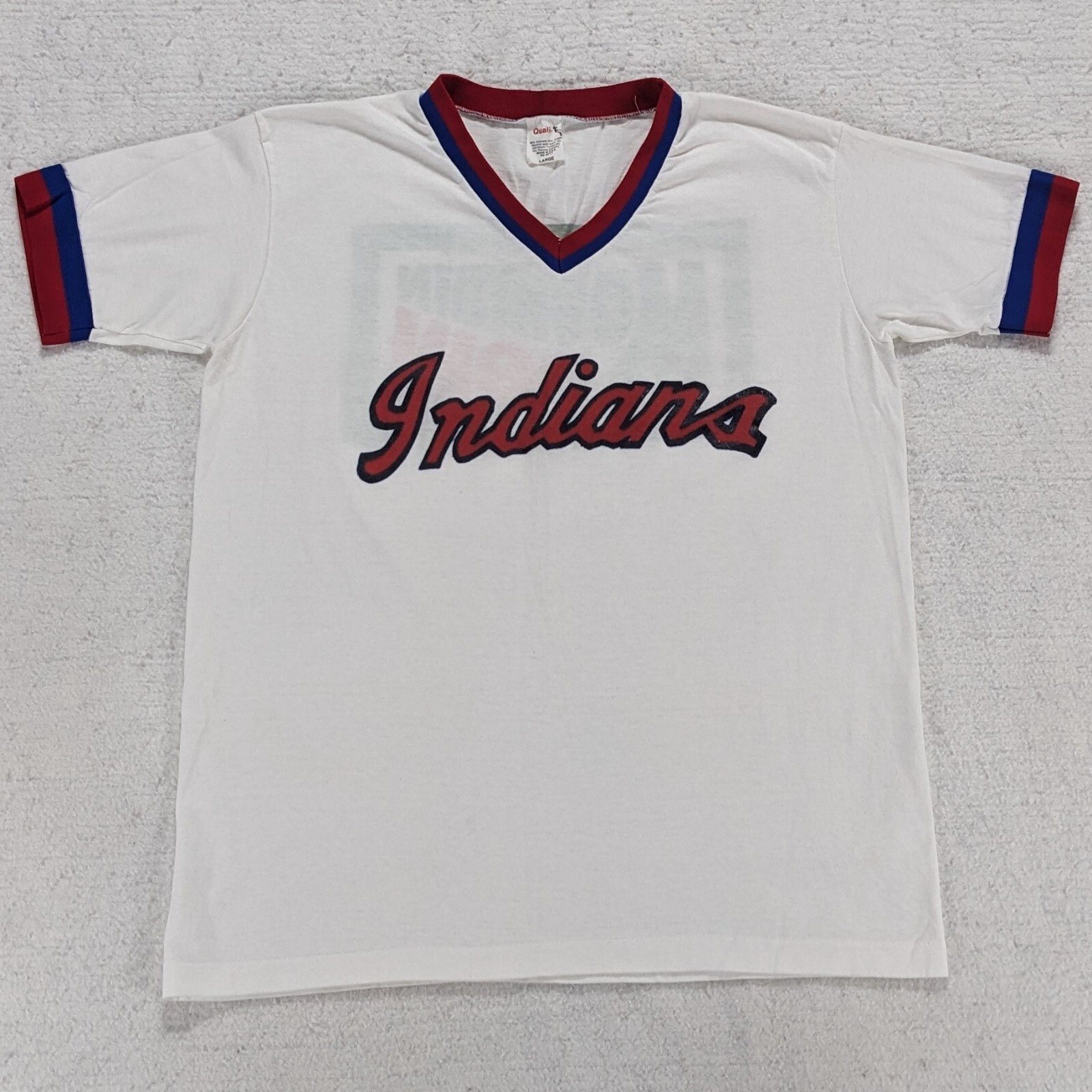 Vtg 80s Cleveland Indians Mountain Dew Jersey Style T-Shirt Medium Single Stitch gallery