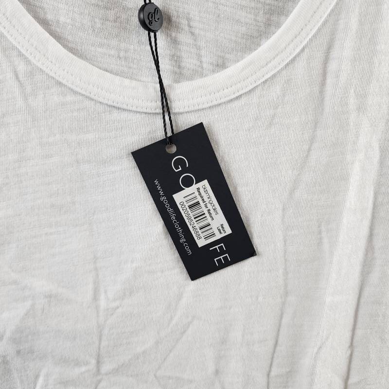 Goodlife Sun Faded Slub Scallop Tank Men's XXL White Solid Scoop Neck Pullover gallery