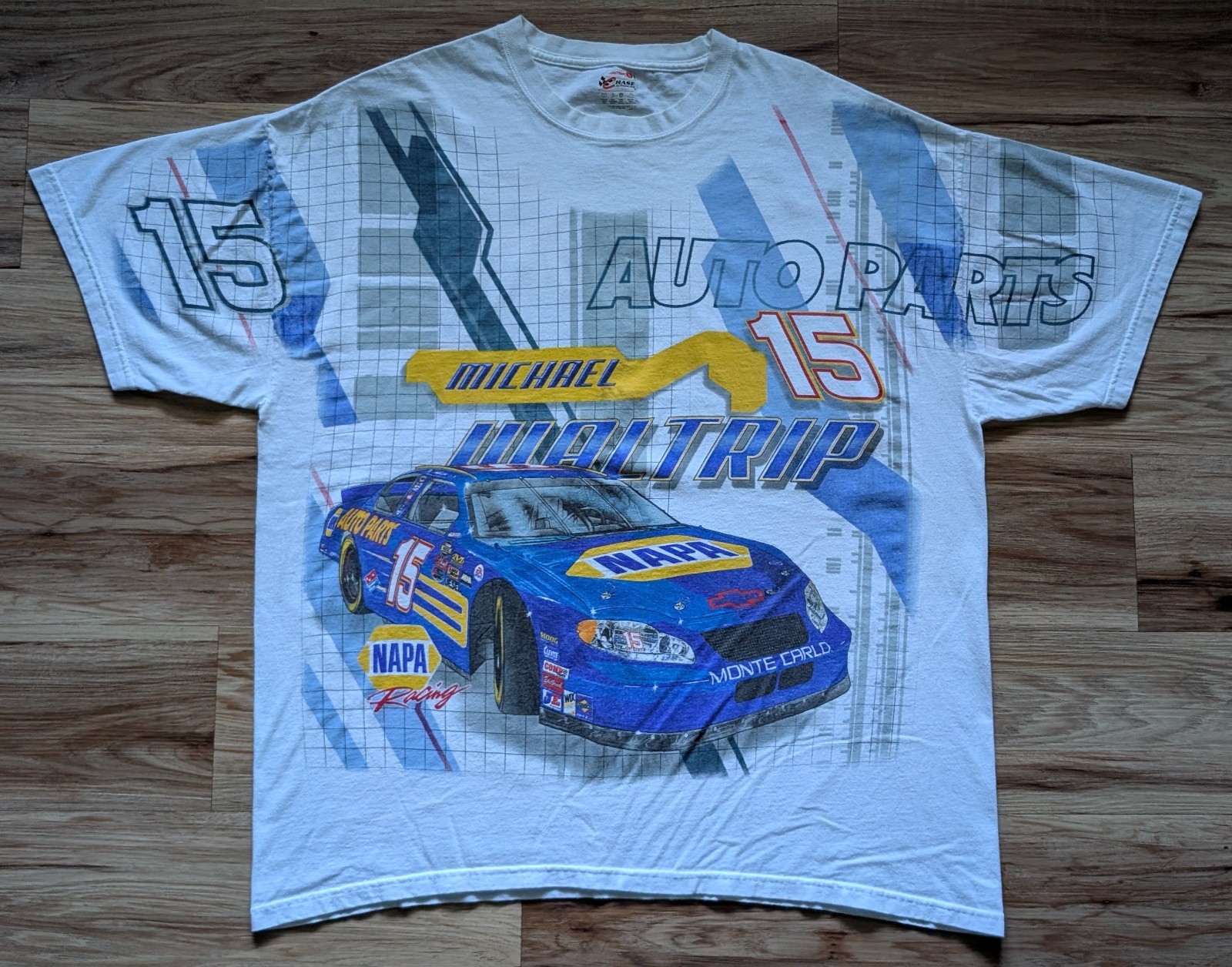Vintage Michael Waltrip NAPA Racing T Shirt Mens L #15 All Over Print Graphic