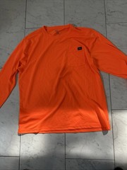 Dickies Performance Long Sleeve Pullover Shirt w/ Pocket Orange Mens XL BNWOT