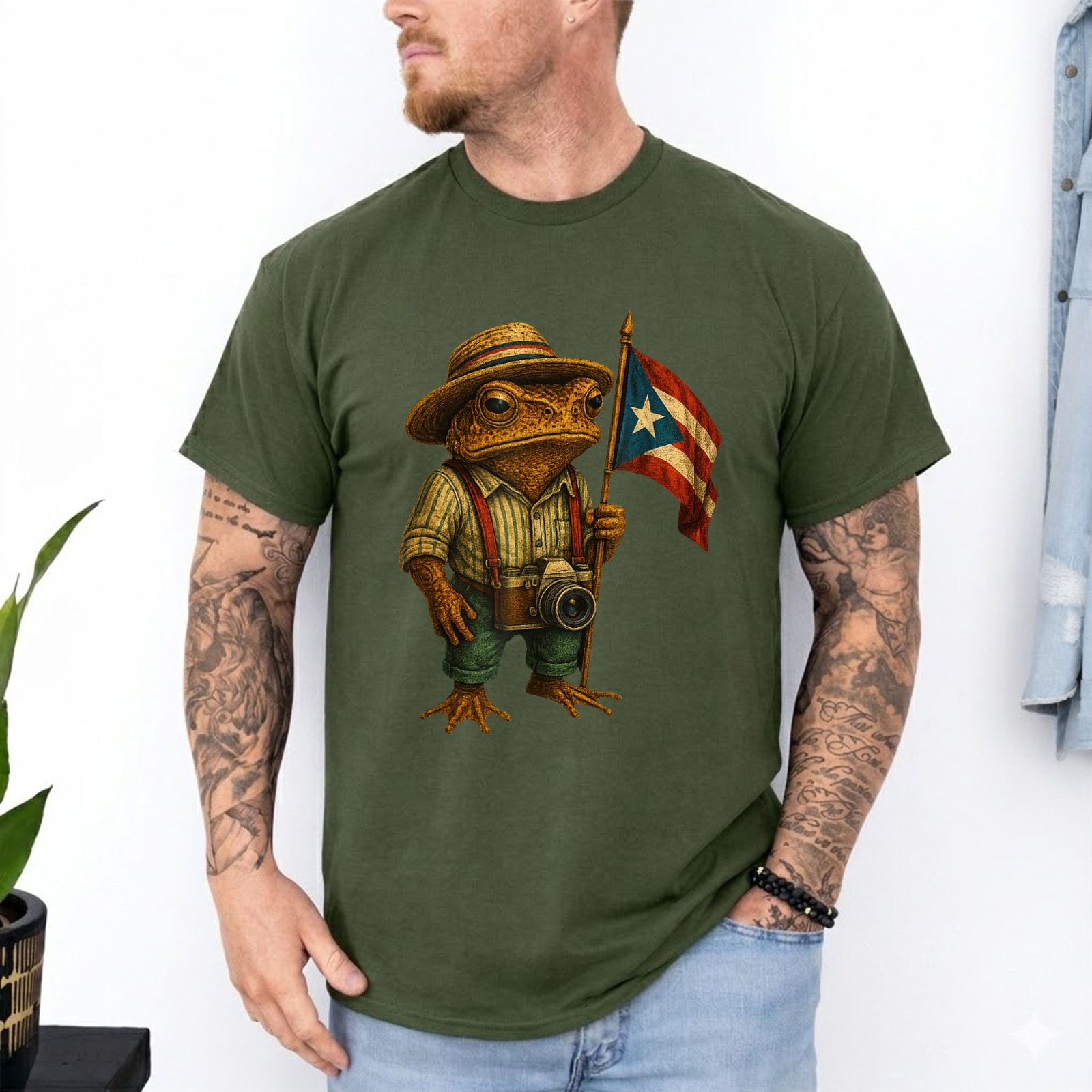 Coqui Frog Puerto Rico Puerto Rican Flag Taino Boricua T-Shirt gallery