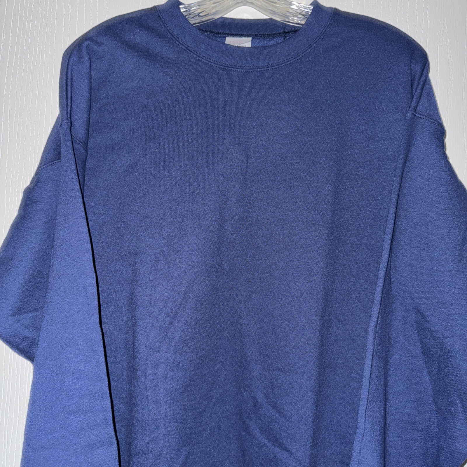 HANES MENS LARGE ECO Smart Blue Long Sleeve Sweat Shirt gallery