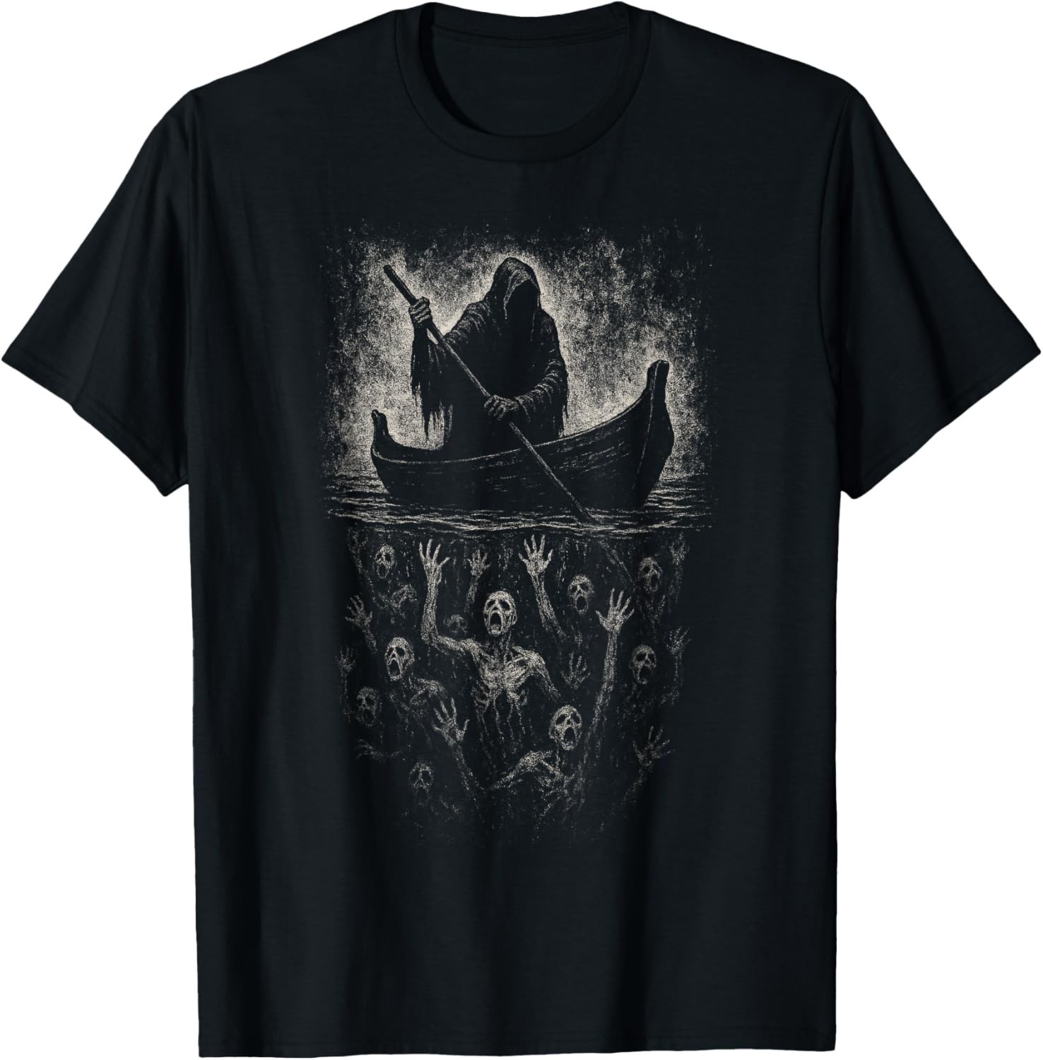 Reaper Horror Goth Charon Hades Underworld Mythology Alt Art Gift Unisex T-Shirt gallery