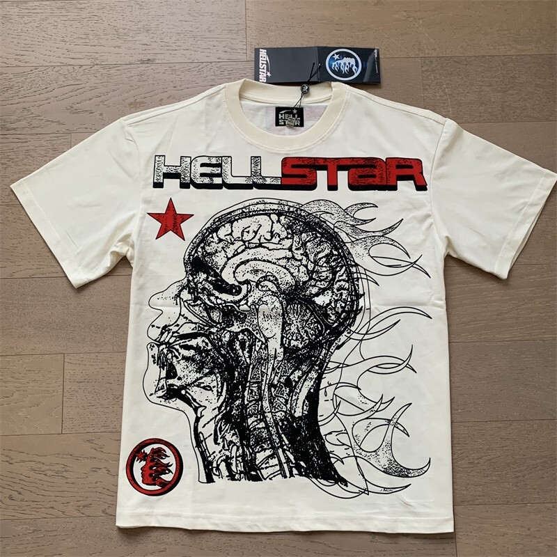 24SS Hell Studios star Skull print Tee INS Style high street trend Men's T-shirt gallery