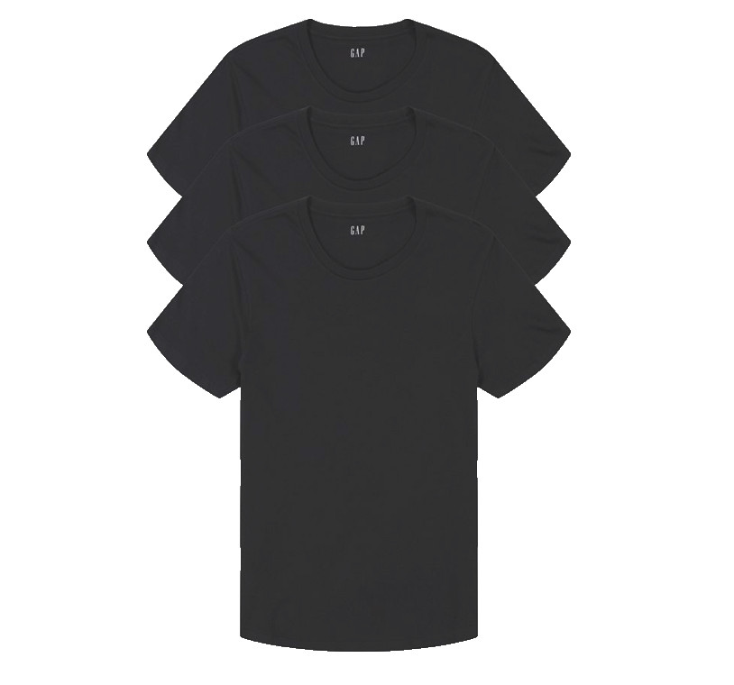Gap Men's 3-Pack Undershirts Medium M Cotton Crew Neck Classic-Fit Black T-Shirt gallery