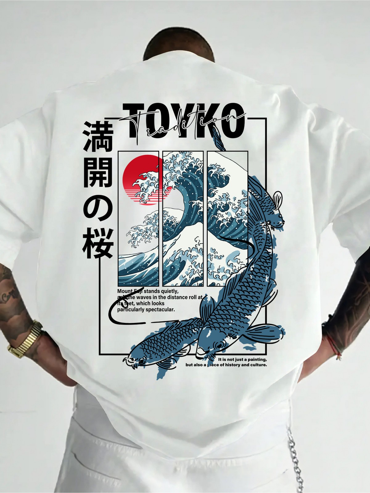 Kanagawa Wave Koi Fish T Shirt Japanese Art Graphic Streetwear Casual Tee gallery