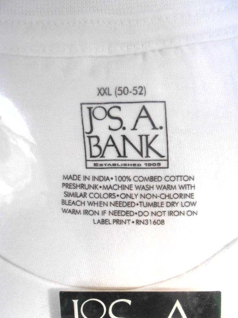6 New Jos A Bank Men’s White Crew Neck T-Shirt 100% Combed Cotton Size XXL gallery
