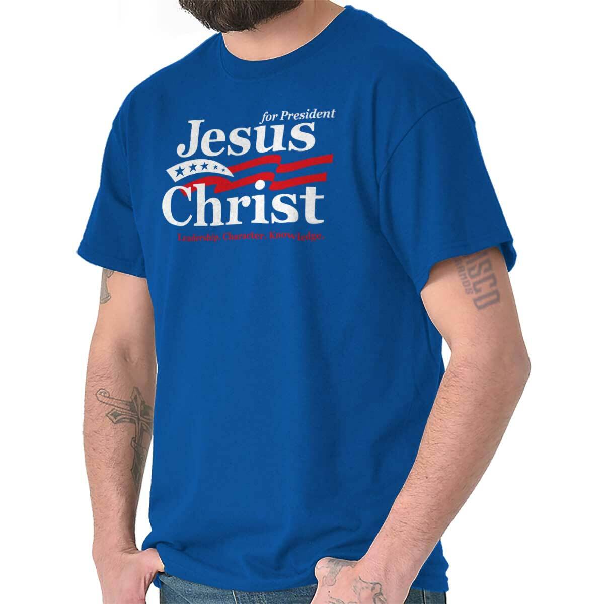 Christian Jesus Christ For President USA Womens or Mens Crewneck T Shirt Tee gallery