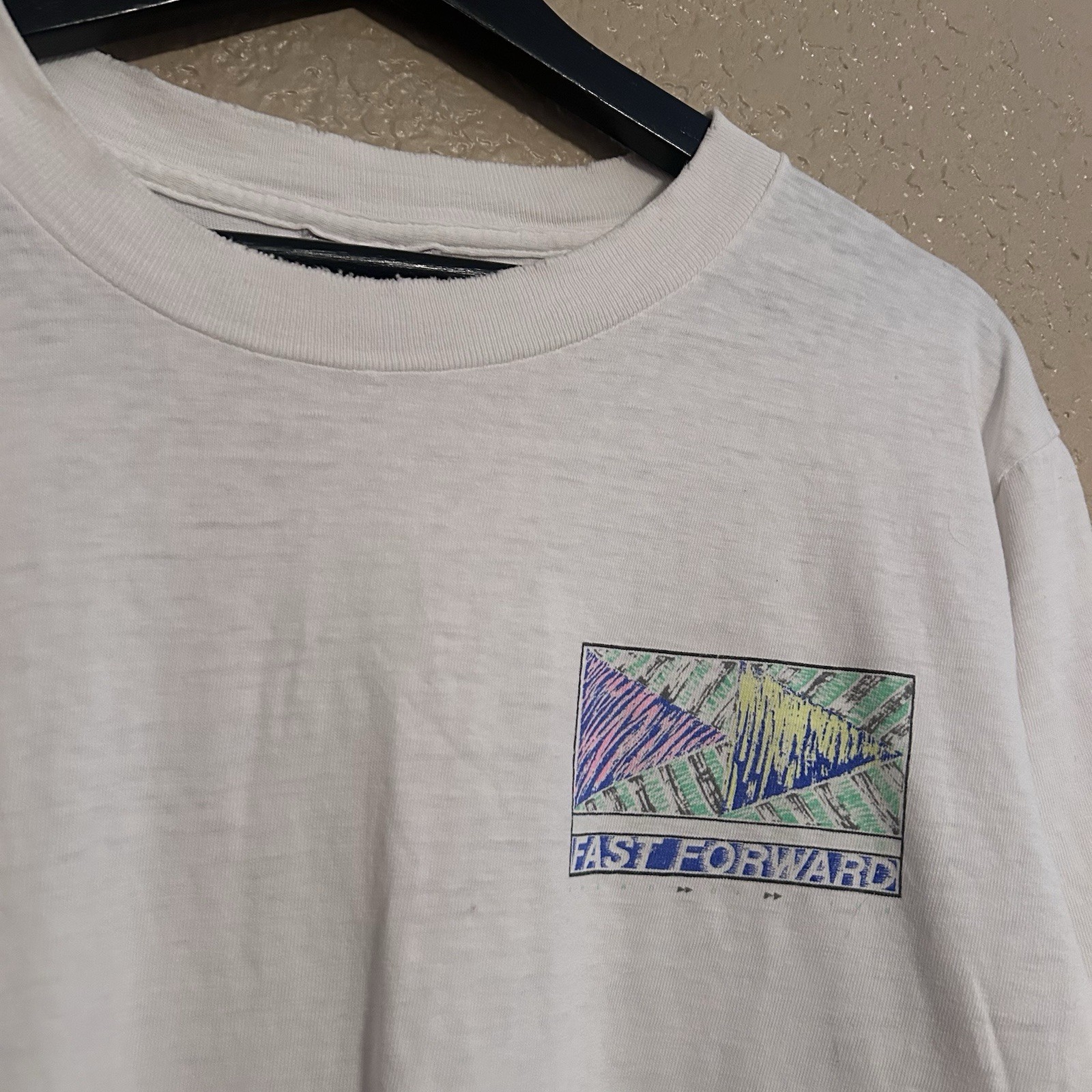 Vintage 90s Volleyball Beach Fast Forward Graphic Single Stitch T-Shirt Sz Large gallery