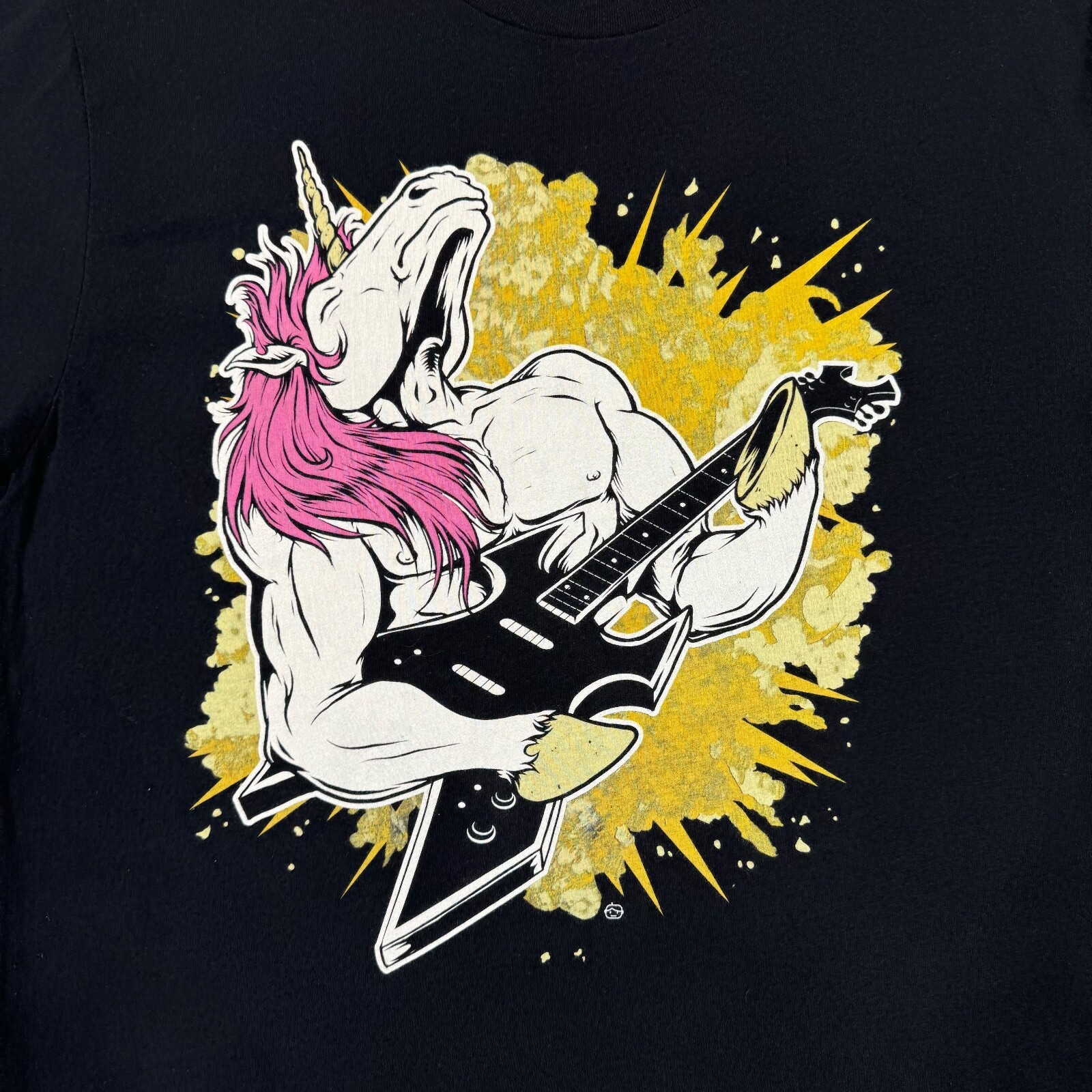 Goodie Two Sleeves T Shirt Mens Size L Large Black Short Sleeve Unicorn Logo gallery