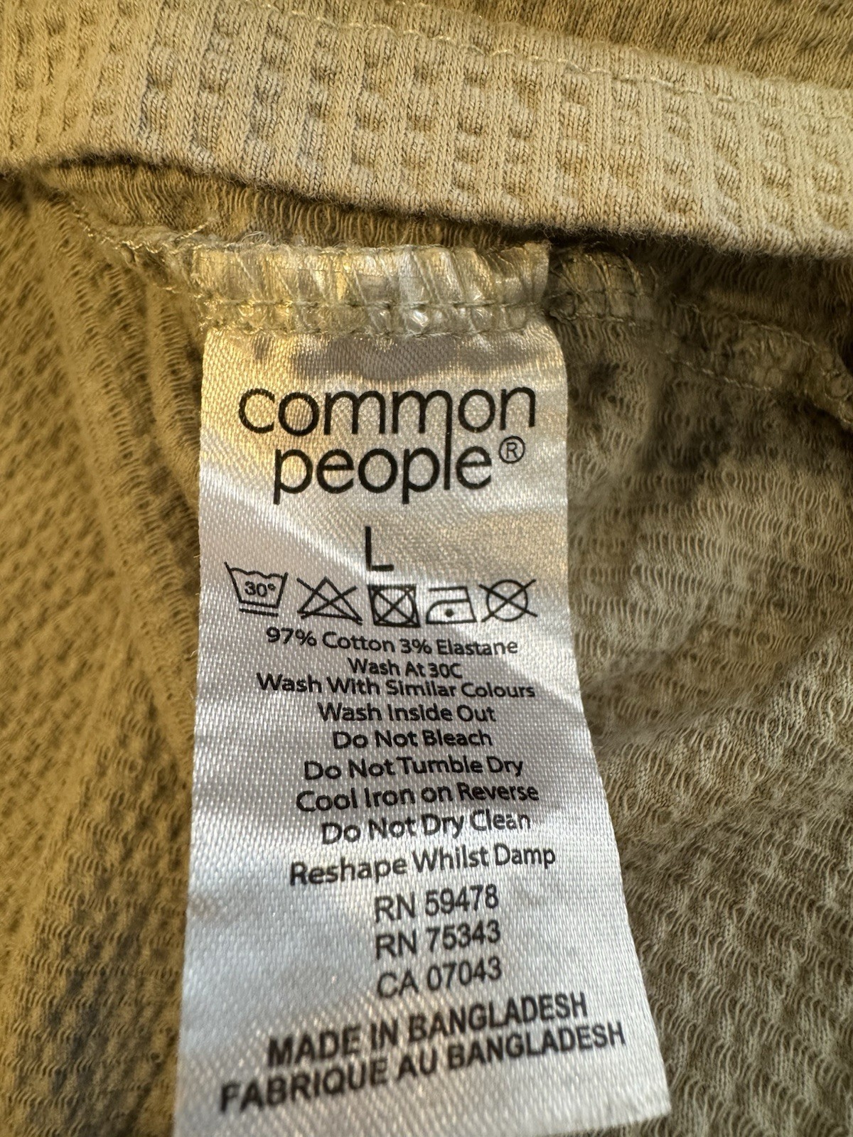 Common People Women’s Large Gray Waffle Knit Pocket Tee Casual Minimalist gallery