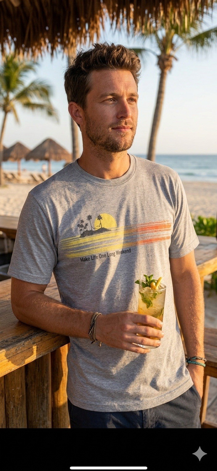 $45 TOMMY BAHAMA Heather Grey LONG WEEKEND Relaxed Fit Short Sleeve T-shirt NWT gallery