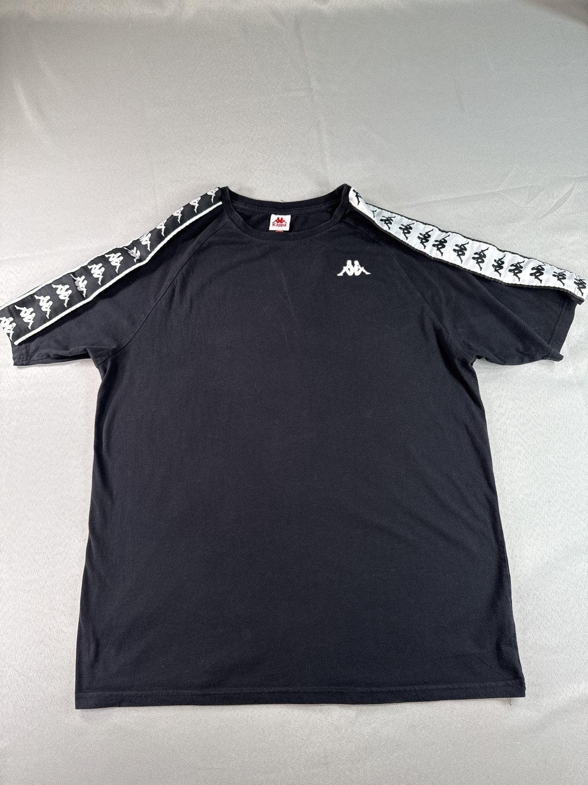 Kappa 222 Banda Tee Mens XL Black White Logo Tape Crewneck Short Sleeve Athletic gallery