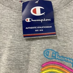 Champion Rainbow Logo Classic Graphic T-Shirt Back Hit Oxford Gray Men’s Medium