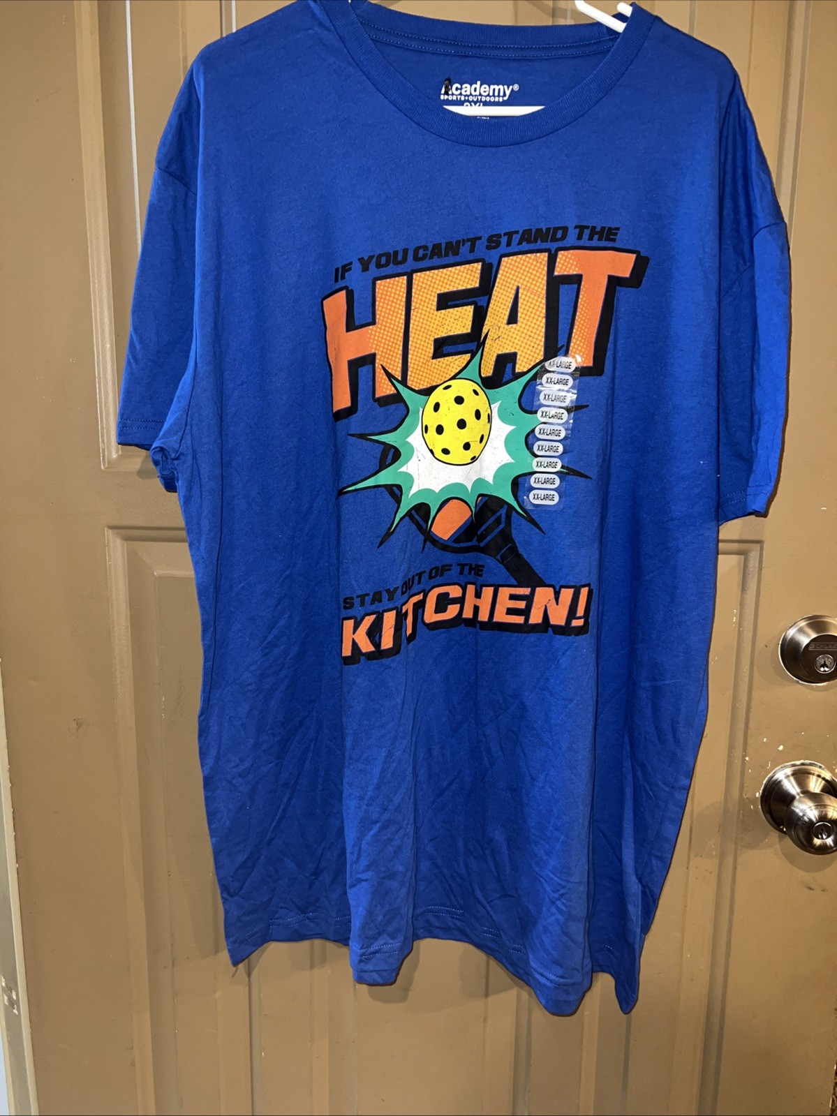 Pickleball Blue Shirt Can’t Stand The Heat Stay Out of The Kitchen Mens 2XL NWT