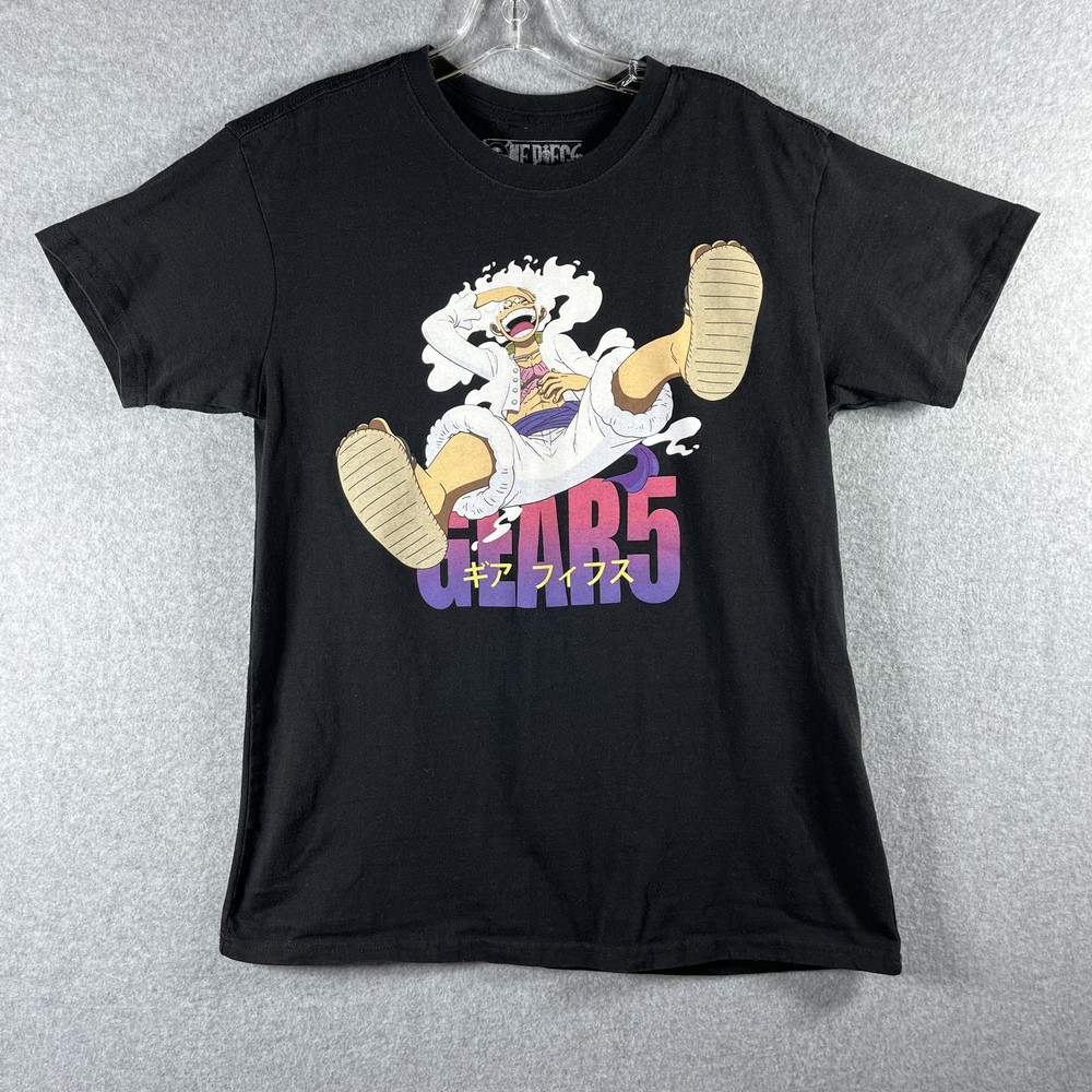 One Piece Monkey D. Luffy Gear 5 T-Shirt Men’s Small Black Anime Graphic Tee