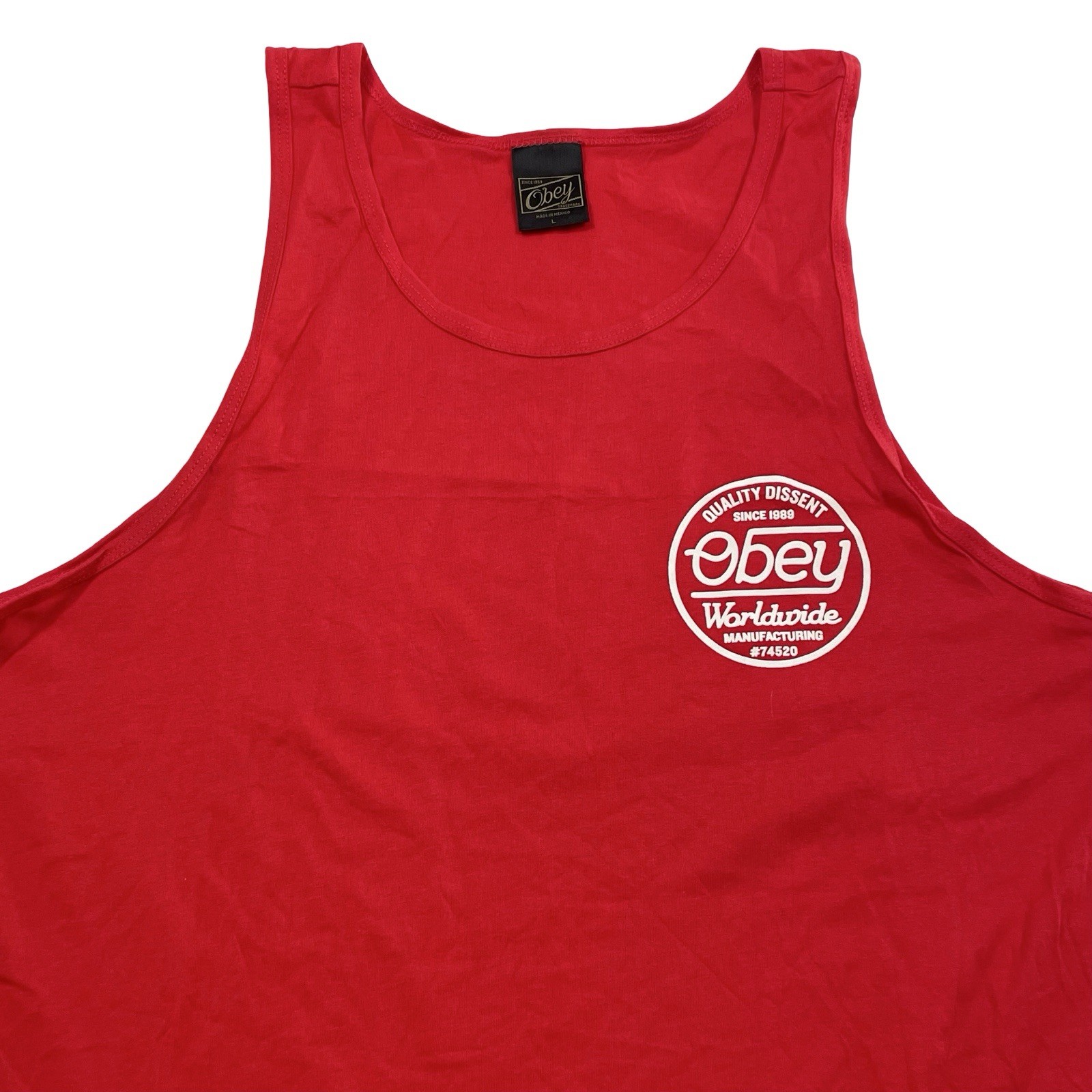 Obey Worldwide Quality Dissent Small Chest Graphic Tank Top Size L (Retail $35) gallery