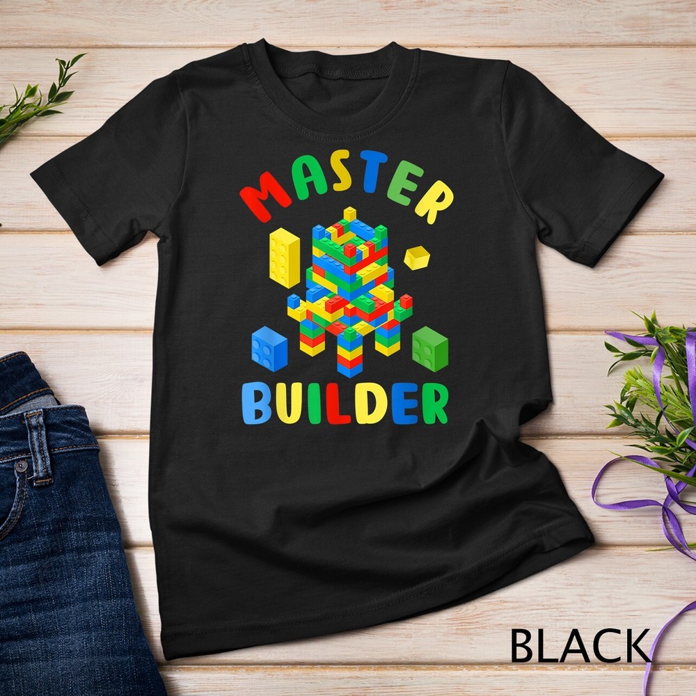 Cool Master Builder Funny Building Blocks For Kids Men Women Unisex T-shirt