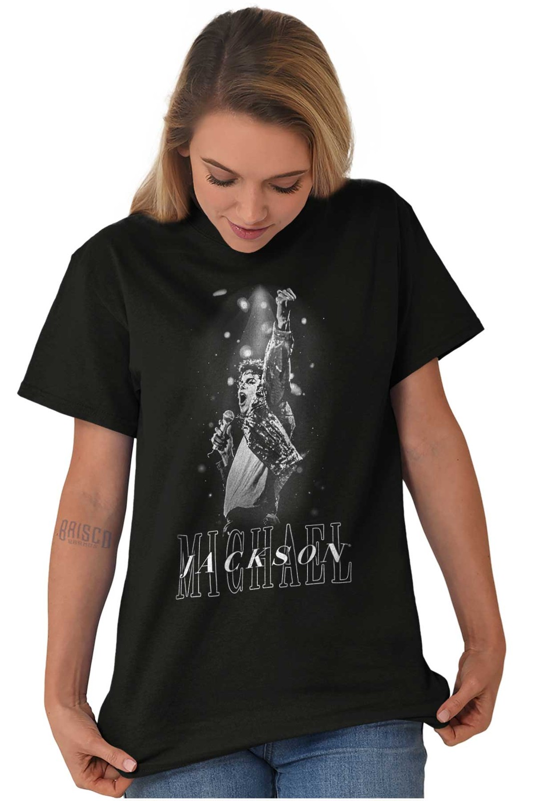 Michael Jackson King of Pop MJ Spotlight Womens or Mens Crewneck T Shirt Tee gallery