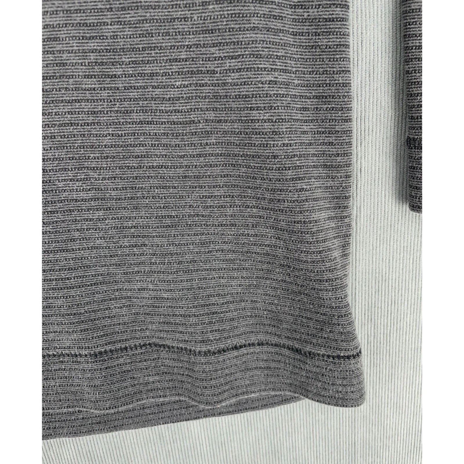 Method Mens XL Charcoal Gray Micro Stripe V-Neck Long Sleeve Pullover Shirt gallery